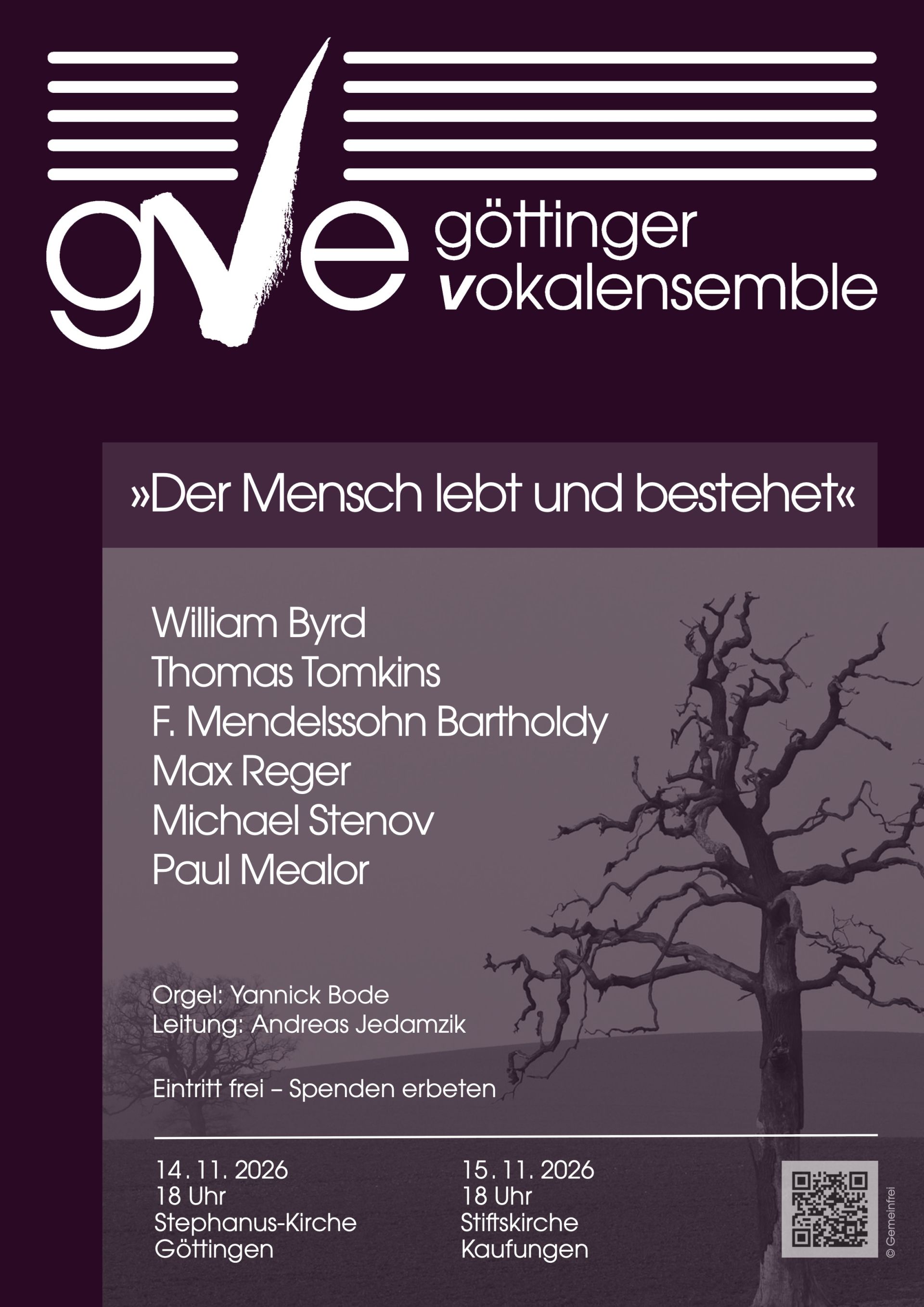 Konzertplakat: "Der Mensch lebt und bestehet"